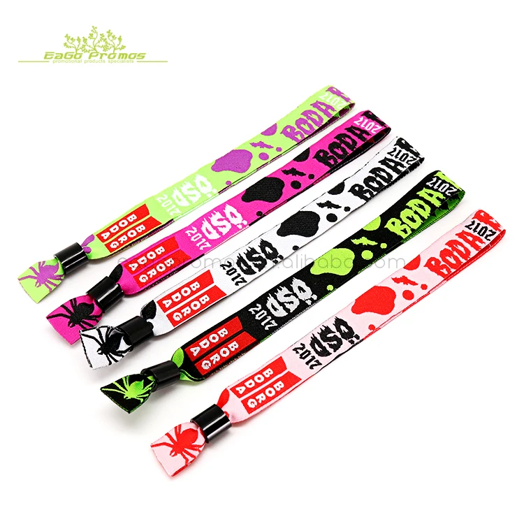 2024 Wholesale New Design Fabric Festival Wristband Clasp Plastic
