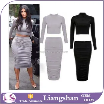 2 piece bandage bodycon dress