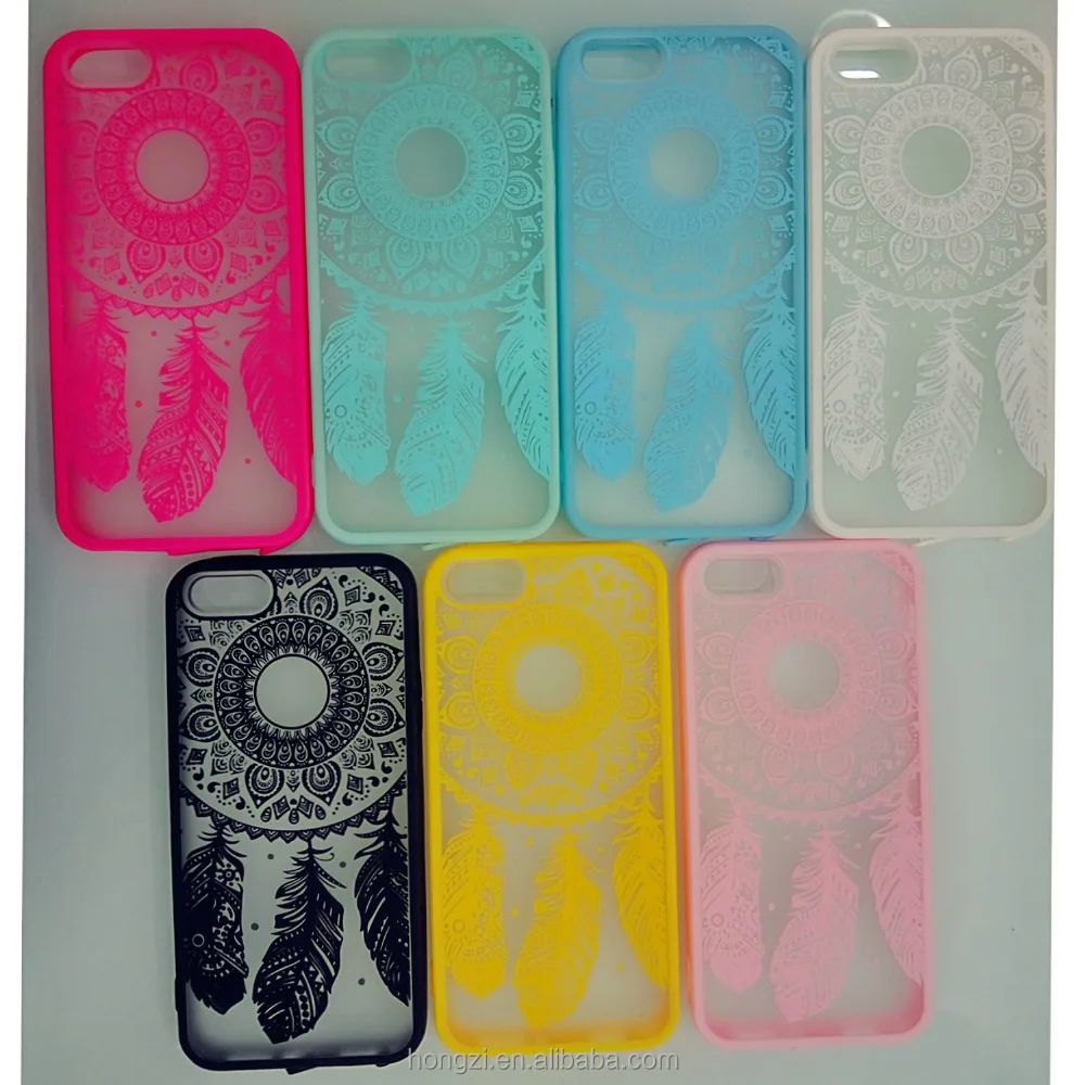 

2021 Hollow Out Dream Catcher Colorful Carving Artistic Palace Hard Plastic Cover Case For iPhone 5 6 6 plus 78 x xs max 12 mini