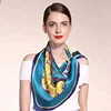 Handmade Screen Printing Manufacture Royal Style 90x90 Square Twill Print Ladies Silk Scarves