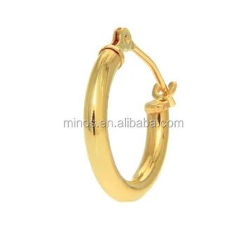 Dubai Cheap Fashion 14k Yellow Gold Hoop Men S Single Earring