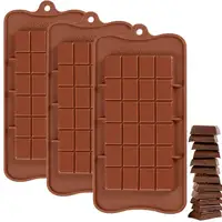 

Silicone Break-Apart Chocolate Tray,100% FDA Food Grade Non-Stick Protein and Energy Bar Mold (Chocolate Bar Mold)
