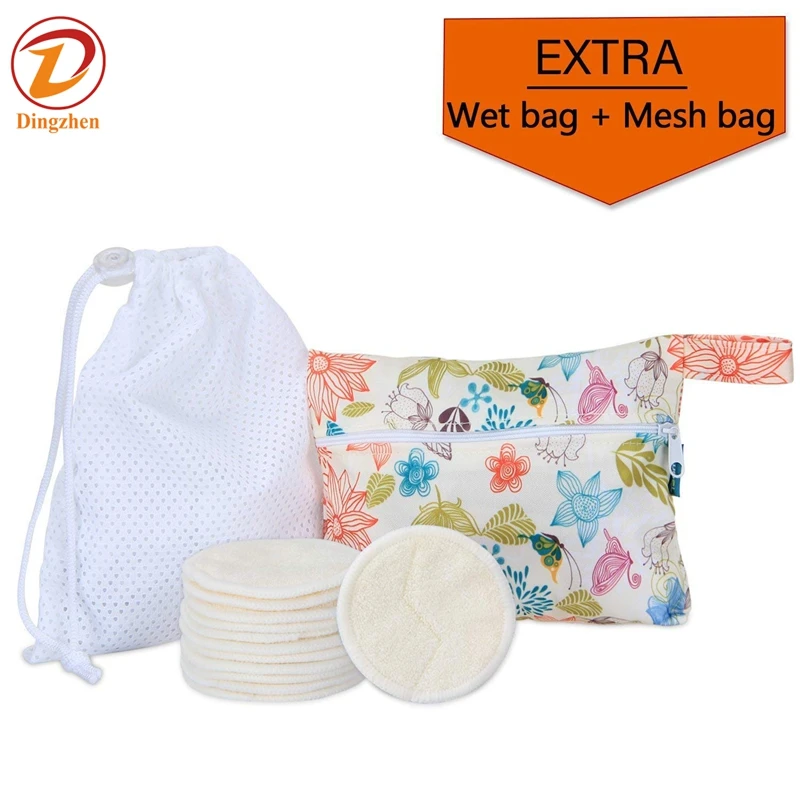 

Reusable Bamboo Cotton Make up Remover Cleansing Pads Cloth with Polyester Laundry bag/Travel bag, White blue pink black/odm