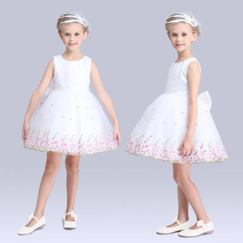 

Hot sale ready stock Children clothes tutu girls princess dress baby girl lace party dress L-76WX, Pink;white