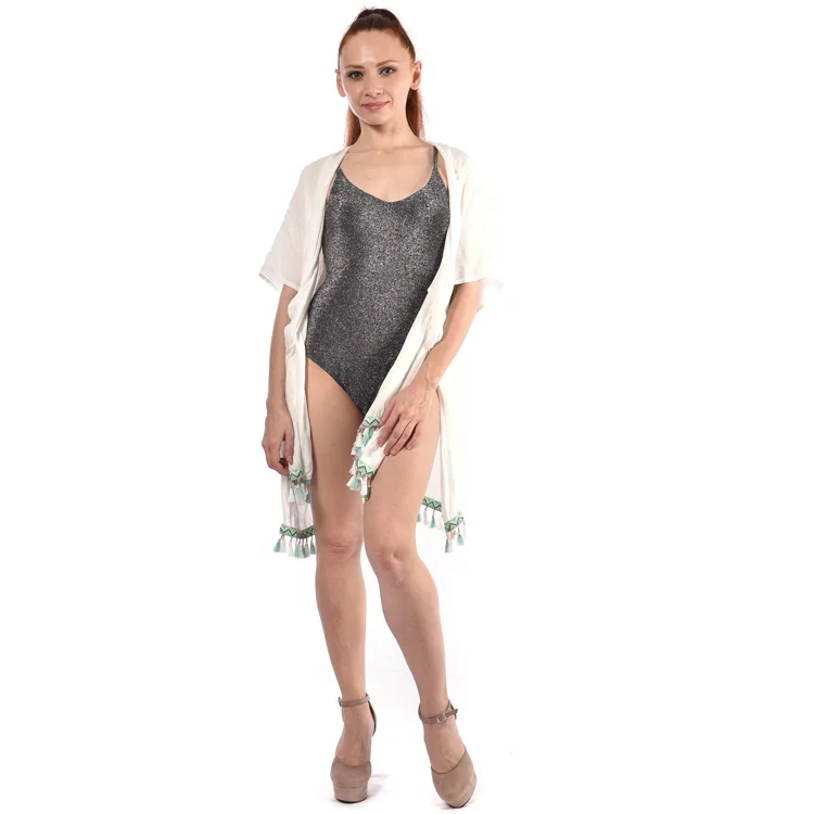 

2019 summer white beachwear embroidery swimwear cover up wear beach dress fringe swimwear, N/a