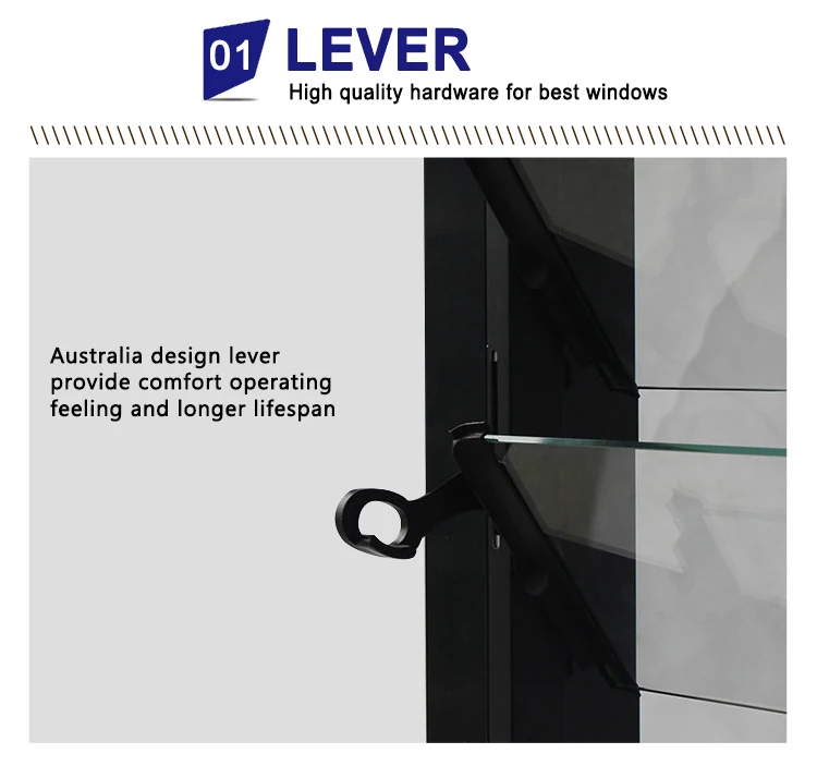 Australian Standard Aluminium Glass Shutter louver Window with Mosquito Net
