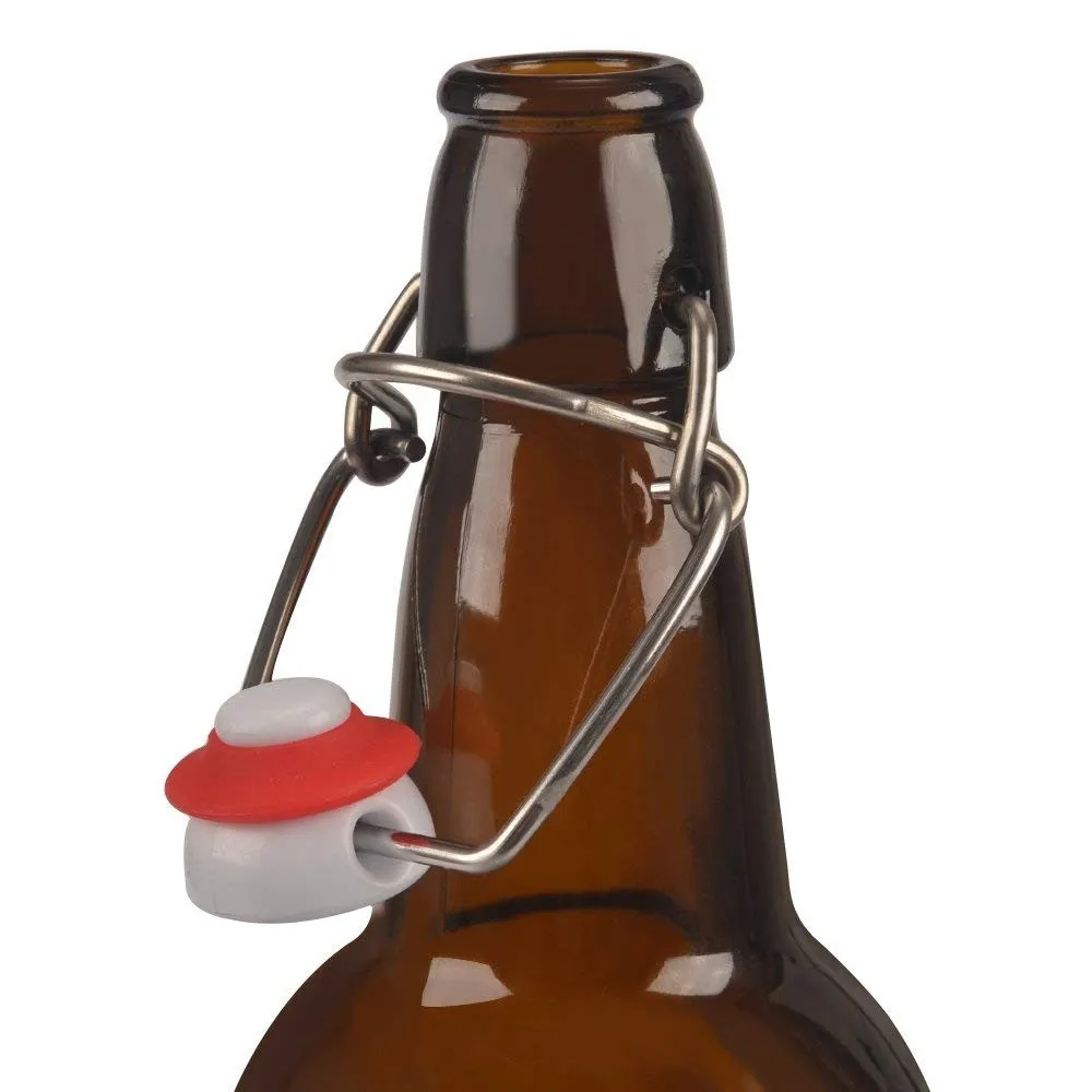 16oz Amber Glass Beer Bottle With Swing Top For Kombucha,Whisky ...