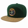 custom you label flat brim grass green snapback caps with suede brim