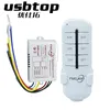 USBTOP BRAND 1 2 3 Ways LED Ceiling Panel Lamps Bulbs Digital RF Remote Controller Switch Receiver 220V Wireless Transmitter