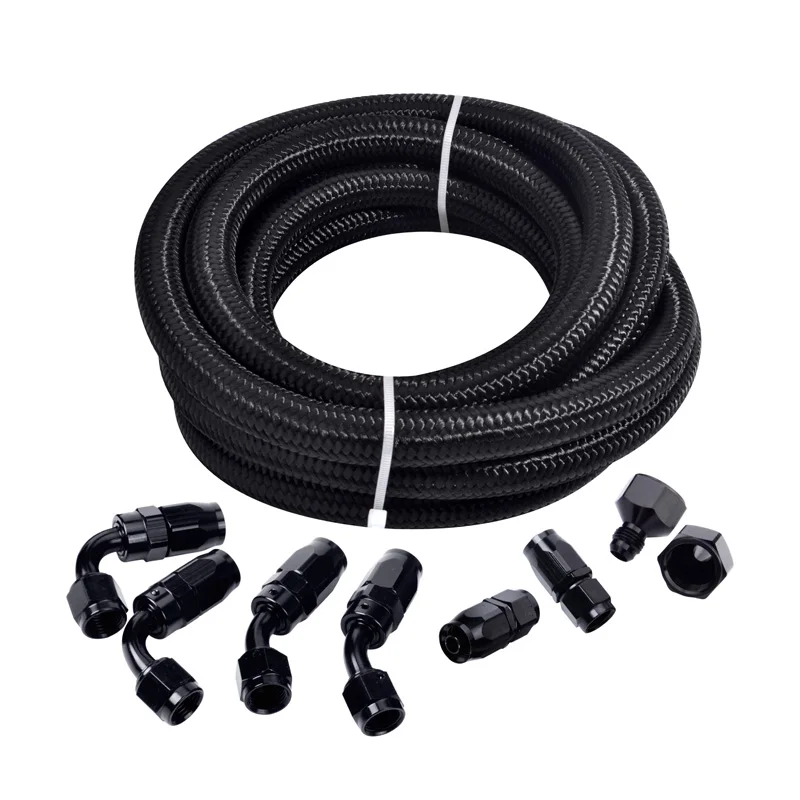 An10 Fuel Hose 20ft An6 3/8" Ptfe E85 Stainless Steel Braid Hose Kit