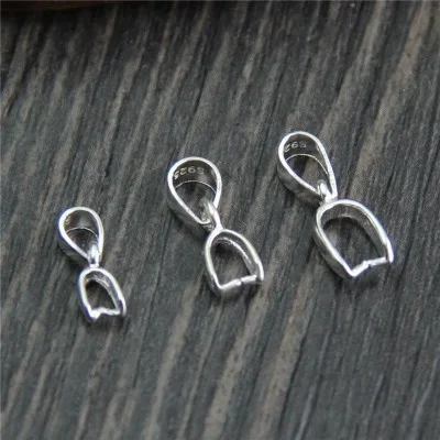 

100% Real 925 Sterling Silver Fashion Pinch Bail Clasps&Pendant Clips for diy jade pendant Jewelry, N/a