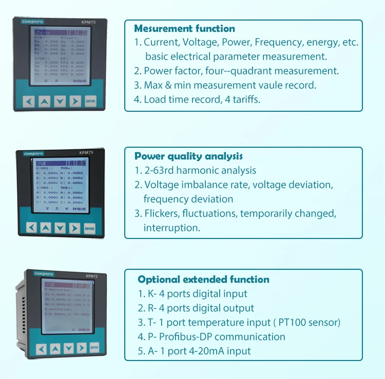 Kpm75 Transient Recorder 3 Phase 63rd Harmonic Electric Energy Power