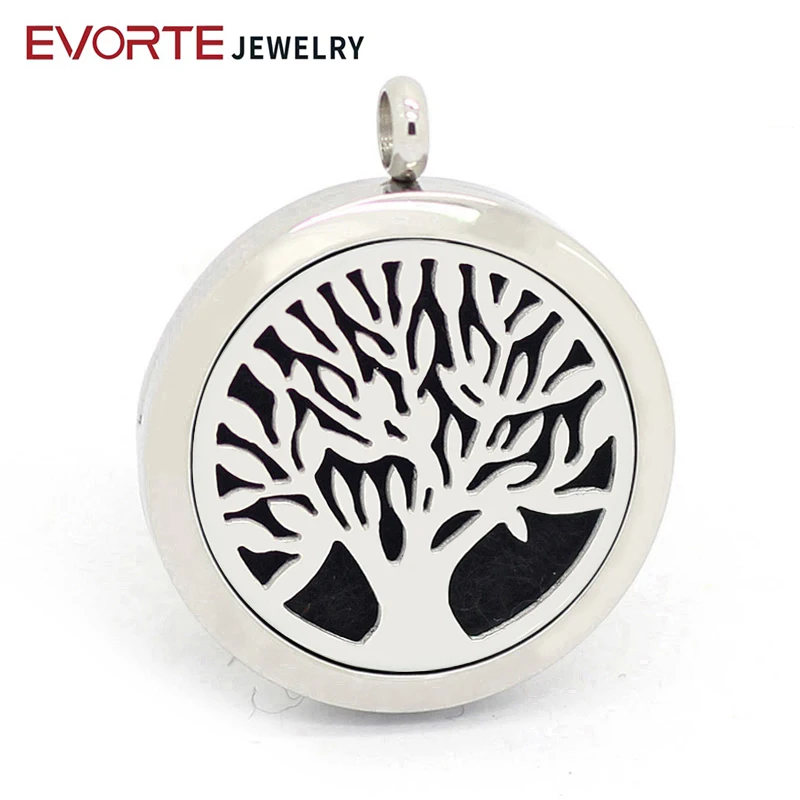 

Hot Sale 316L Stainless Steel Essential Oil Diffuser Locket Perfume Pendant Necklace Aromatherapy Necklace, Silver