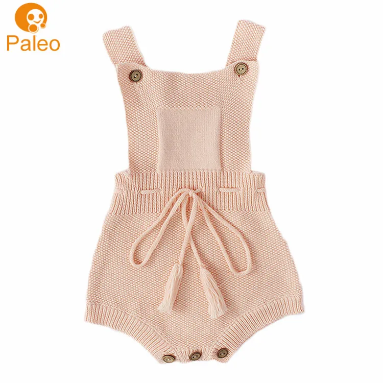 

China Manufacturer Baby Girl Sleeveless Romper Infant Knitted Romper Jumpsuit Bodysuit Outfits