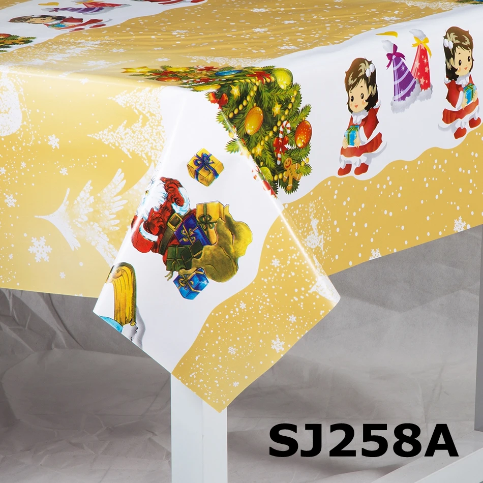 Shuangjie Christmas Coloring Tablecloth Pvc With Latest Designs Shuangjie Christmas Coloring Tablecloth Pvc With Latest Designs