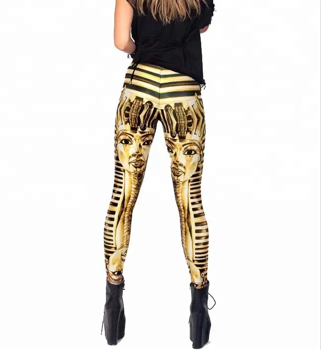 

Hot sell ancient egyptian colour painting legging double layer print leggings, As photo