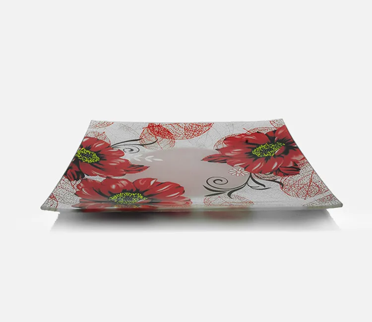 clear glass square plate