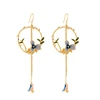 me0049 Hawaii Style Real Gold Enamel Bird Earrings