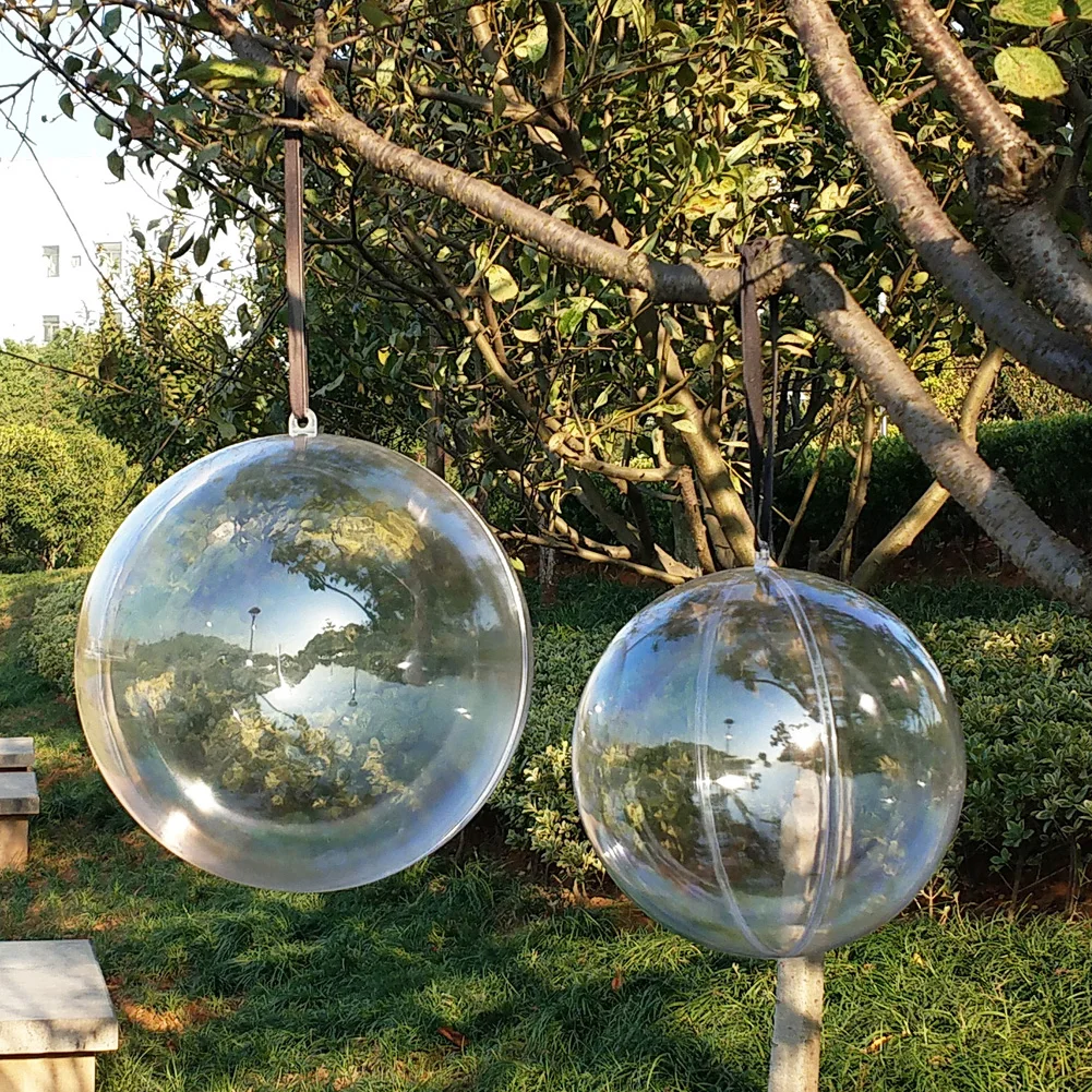 Large Size Round Hollow Openable Clear Transparent Plastic