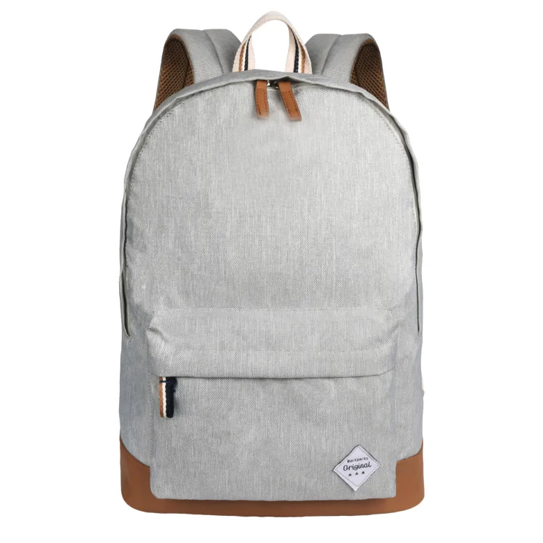 

China supplier promotional fabric canvas stylish cool cute bag school backpack bag for kids middle school and college, Blue, grey