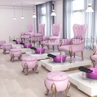 

2019 pink kids nail salon spa equipment furniture manicure pedicure set spa chair with bowl