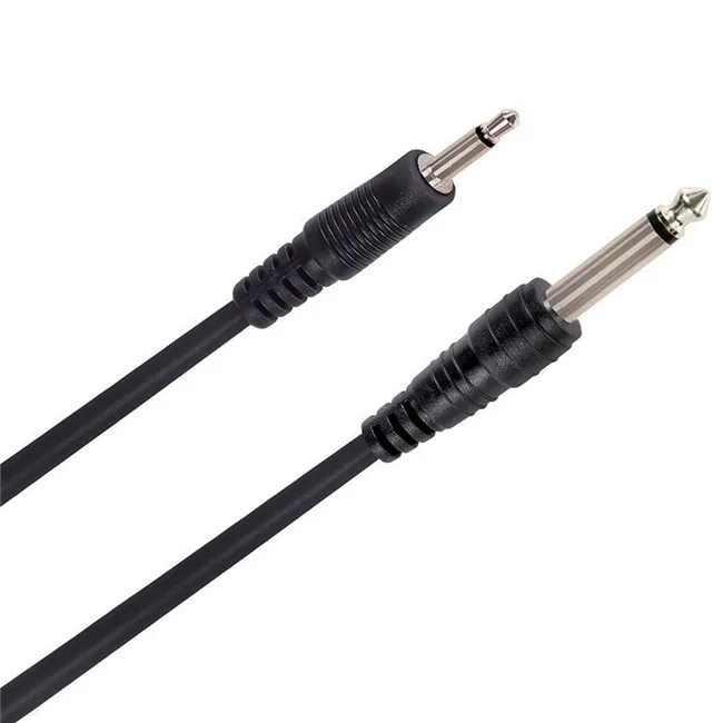 

3.5mm 1/8" mini jack to 6.35mm 1/4" mono audio cable, Black