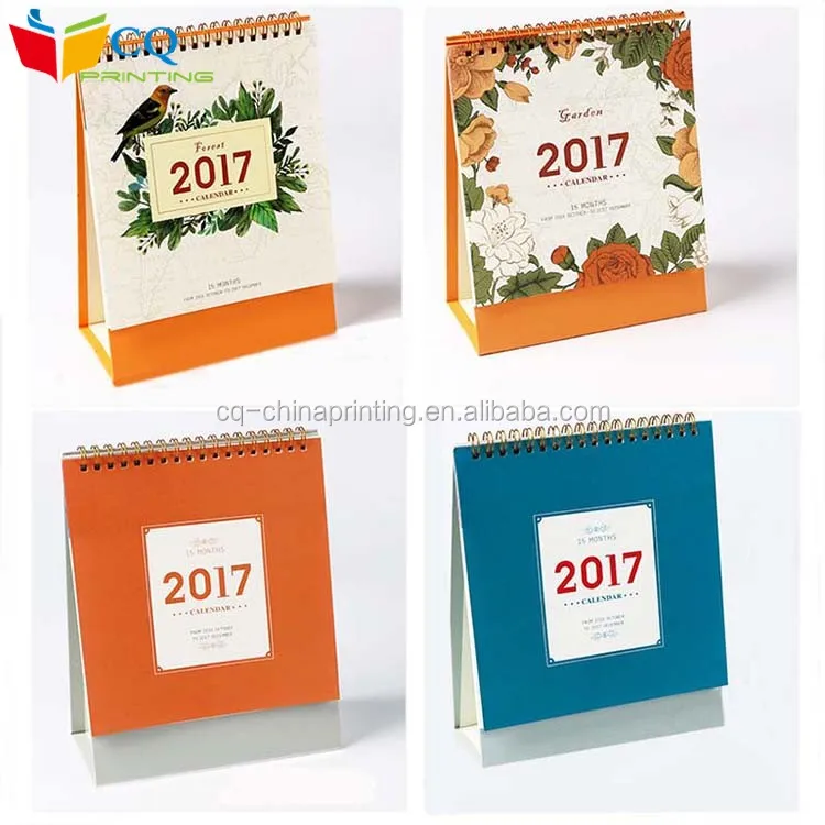 Custom Designed New Year Spiral Binding Standing Desk Calendar,Printing ...