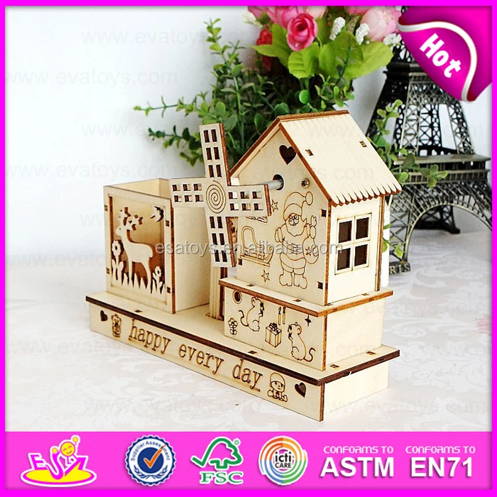 Cheap Wooden Craft For Kids,Wooden Music Box With Pen Holder,High