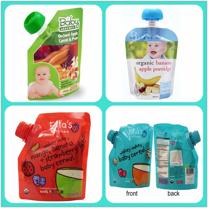Custom Logo Design Biodegradable Reusable Refillable Baby Food ...