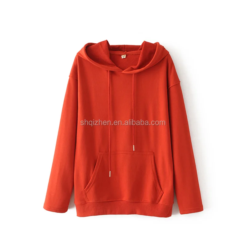 

2017 latest design candy color long sleeve wholesale hooded sweatshirt with pocket women clothing