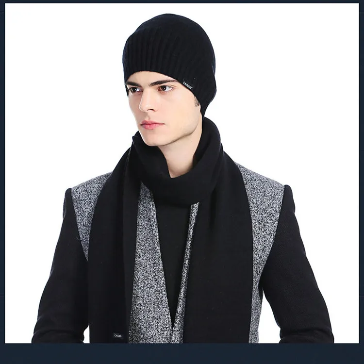 High Quality 100 Cashmere Men Knitted Hat Scarf Set Buy Hat Scarf