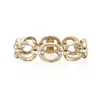New arrival partial diamond chain link silver Circle ring for women