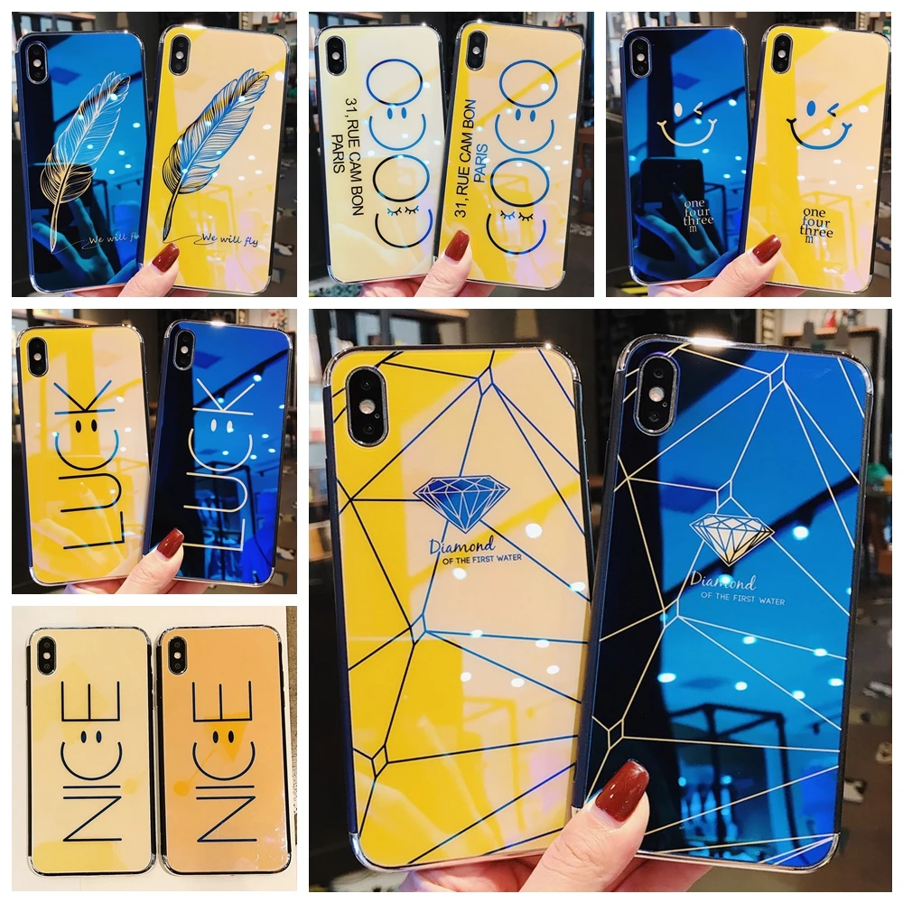 

2019 Unique Blue Ray Light Designers Phone Case for iPhone X XS Shockproof IMD Print 6s 7 Xr 8 Luxury Custom Mobile Back Cover