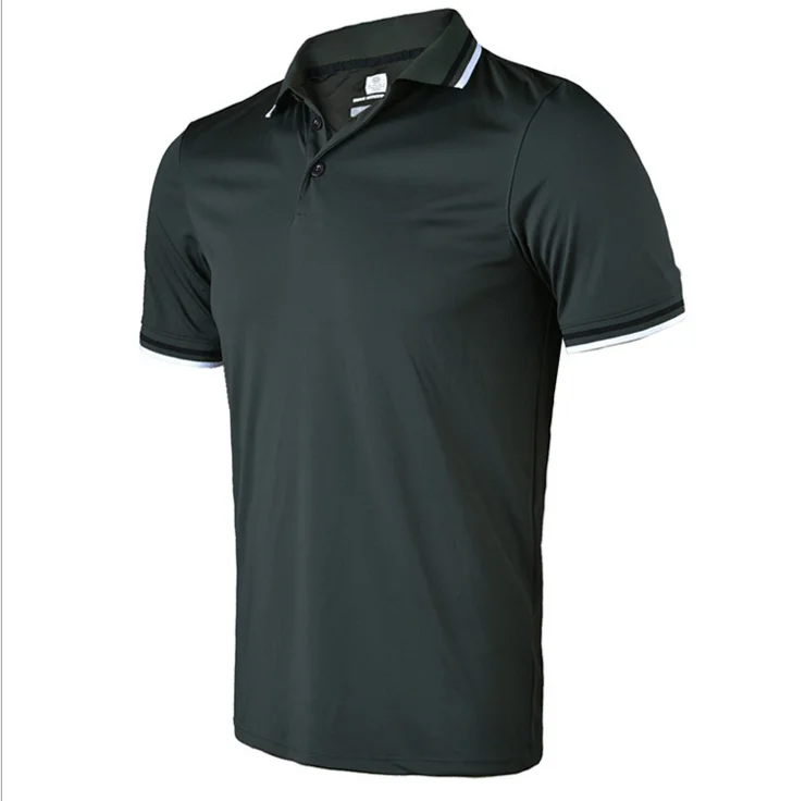 Wholesale Stock Short Sleeve 100 Polyester Mens Black Polo T Shirts