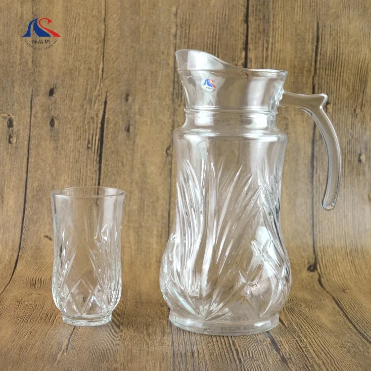 1.8 Litre Glass Water Jug Wholesale With Glass Cups For Water Juice