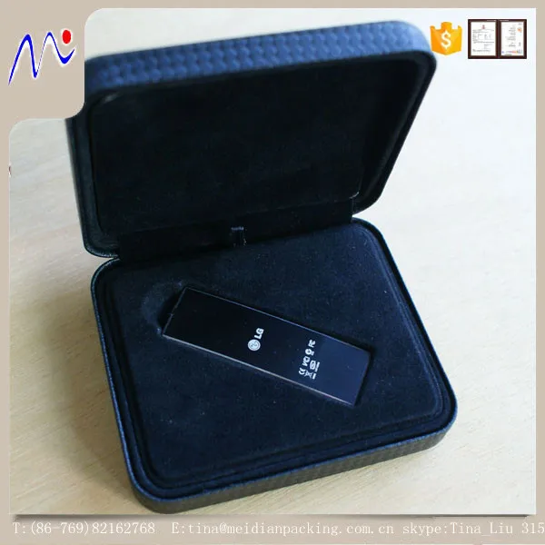 
Hot sale Tin Covered PU Leather USB Box 