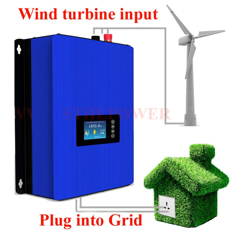 2kw on grid tie wind turbine generator inverter 2000watts wind inverter ...