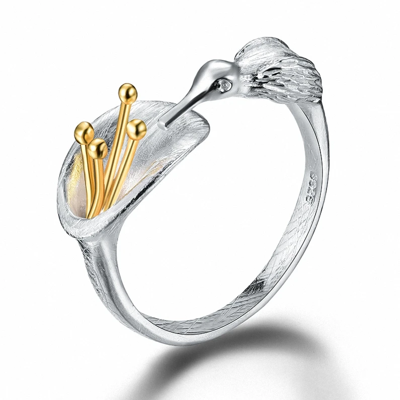 

India gold ring 925 silver bird shaped ring, Can be customized