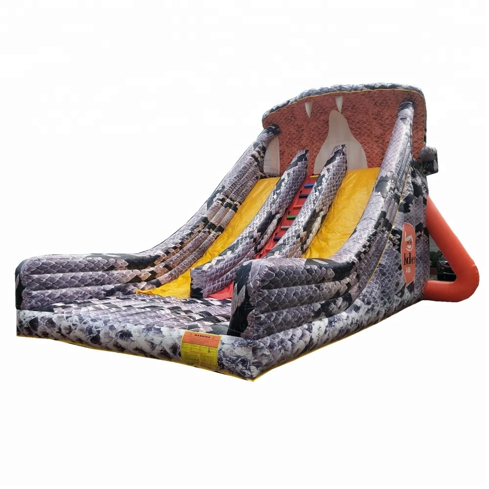 

New design snakeskin style commercial inflatable dry slide for sale, Multi-color or customized color