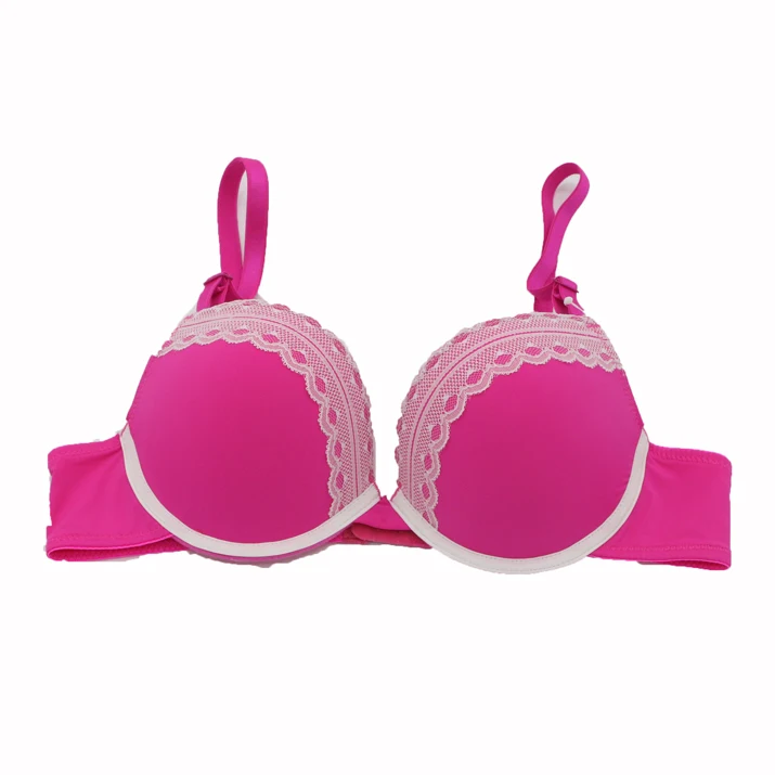 

Hot pink sexy ladies padded brassiere with lace