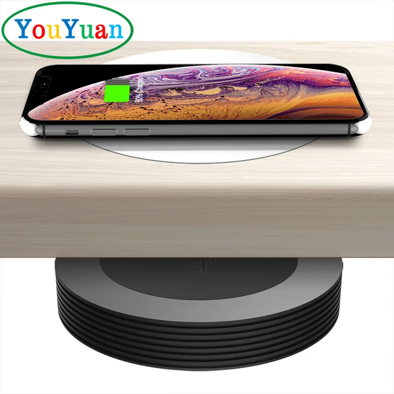 YOUYUAN universal under table wireless charger for hotel coffee store  smartphones desk embedded wireless charging
