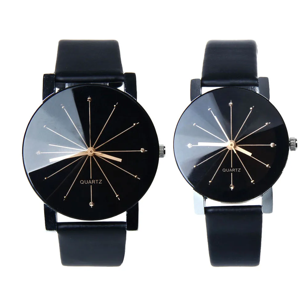 

3975 Couple Watches Fashion Lovers Watches Casual And Quartz Dial Clock Leather Wrist Watch, 2 colors as the picture
