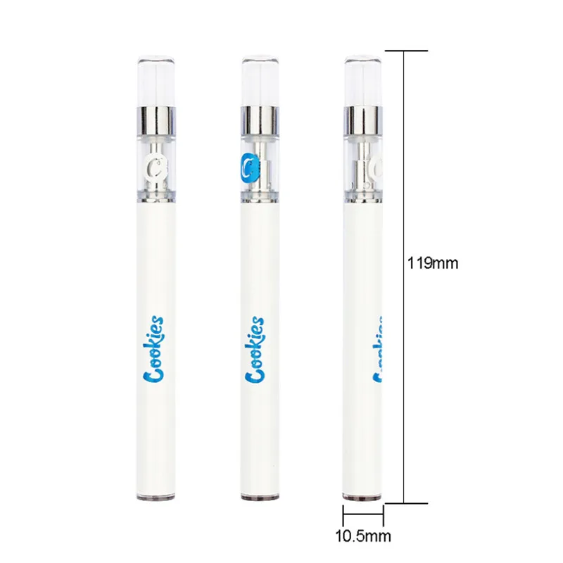 

Disposable Vape Pen Cookies Carts 350mah Battery thick oil vape Starter Kit, White