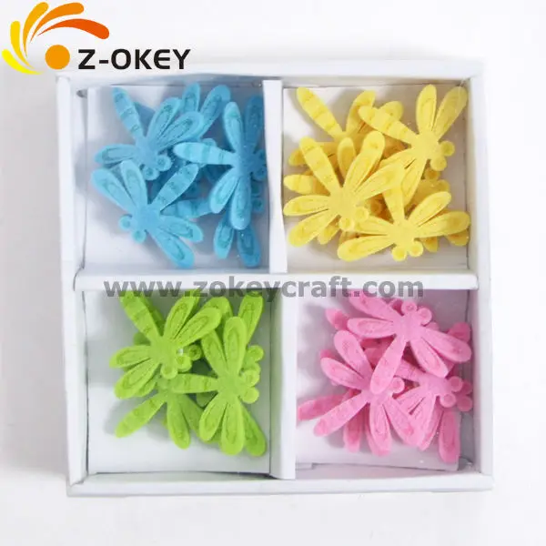 ZFF1016 Dragonfly shape felt decorative crafts fridge magnet home decoration