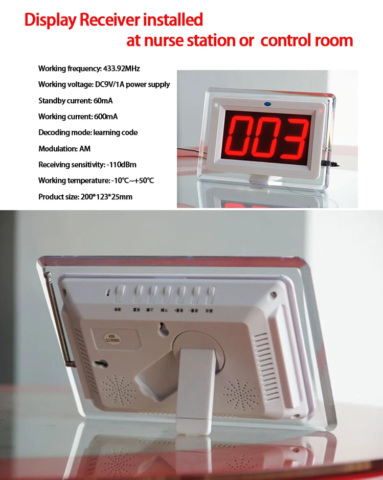 Hospital Wireless Nurse Call Bell System,Patient Call Nurse By Pressing A Call Button Near Bed