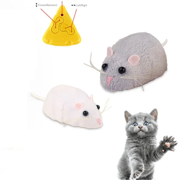 ELETTRICO TELECOMANDATO GIOCO MOUSE caccia topi giocattolo per gatti funzionamento a batteria