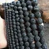 4mm - 20 mm available bulk wholesale loose lava rock round beads black lava rock