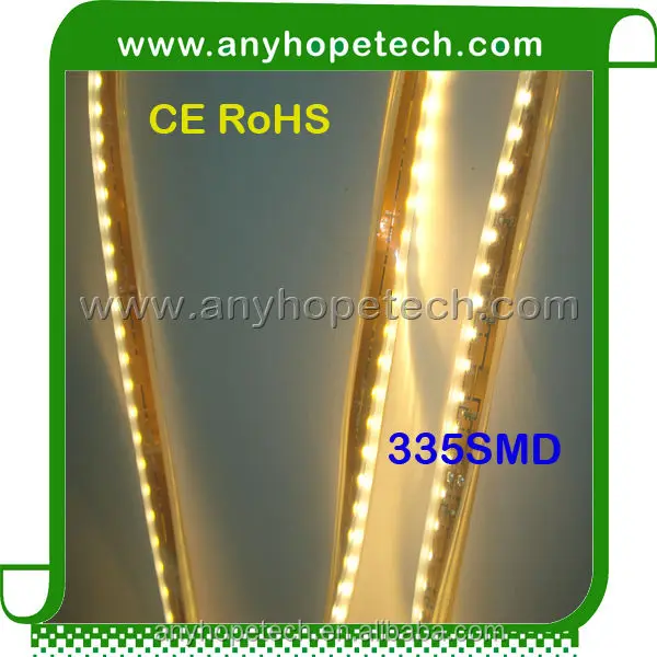 
12V 3000K SMD335 96 led per meter Waterproof Side Emitting LED Light Strips 
