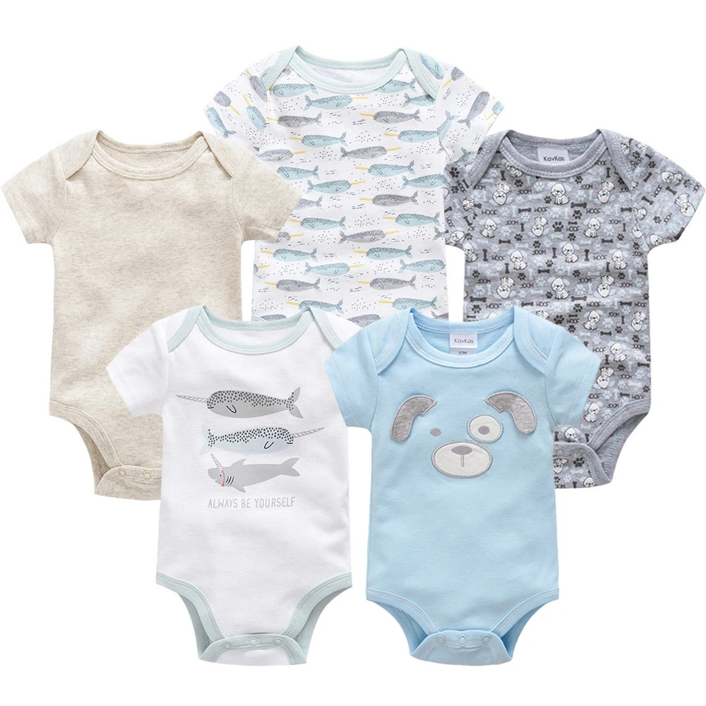 

Knitted Cotton 5PCS Infant and Toddler Baby Boy Summer Clothes