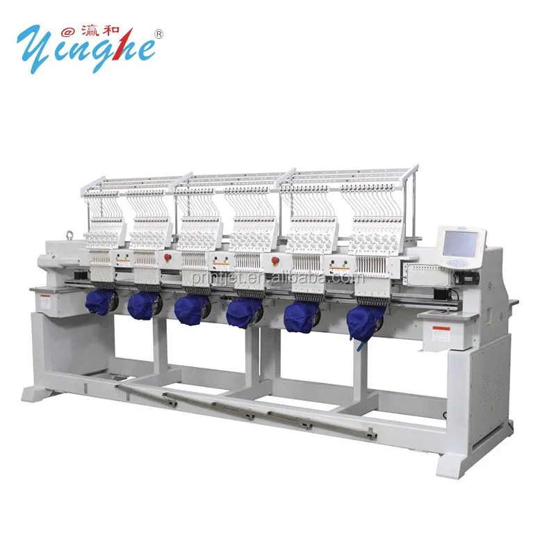 YINGHE Flat Embroidery Machine/9needles 2 heads flat embroidery machine ...